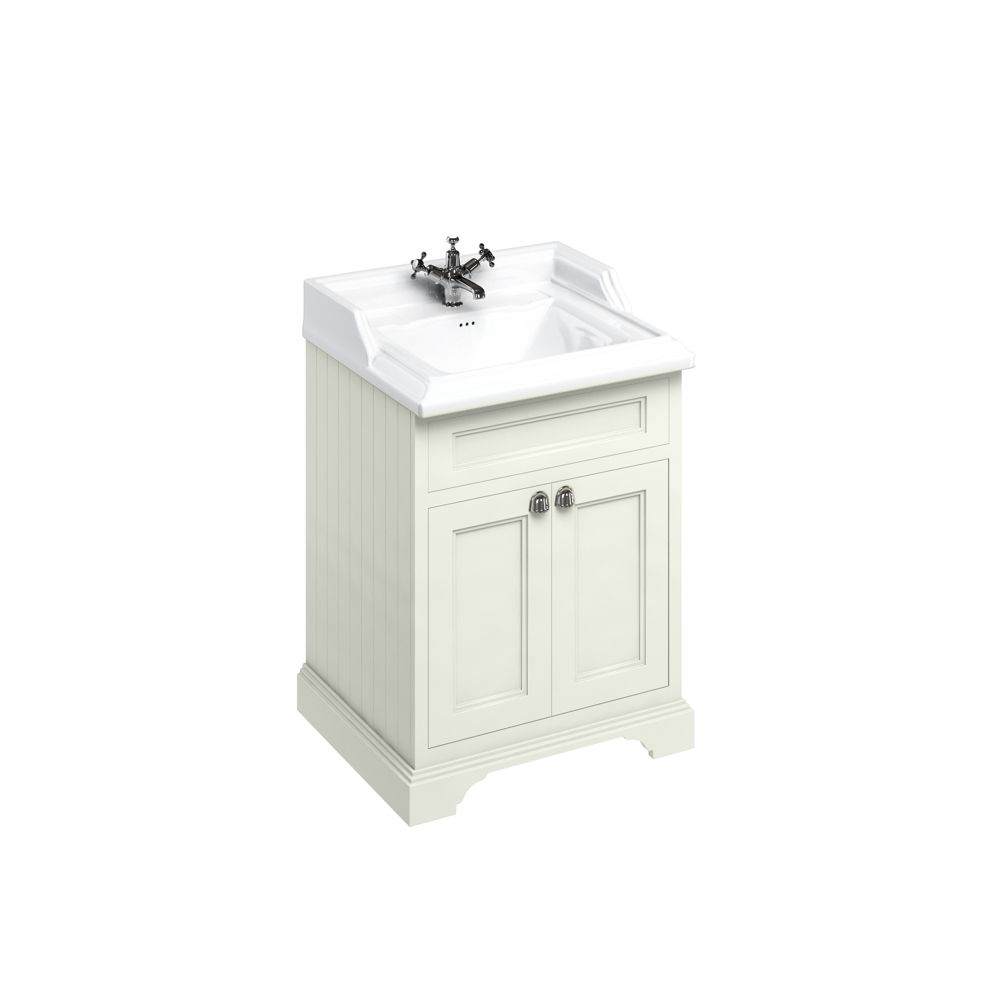 Freestanding 65 Vanity Unit with doors - Sand and Classic basin 1 tap hole
